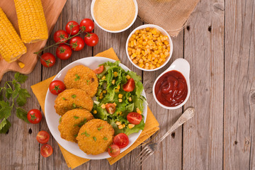 Corn burgers. 