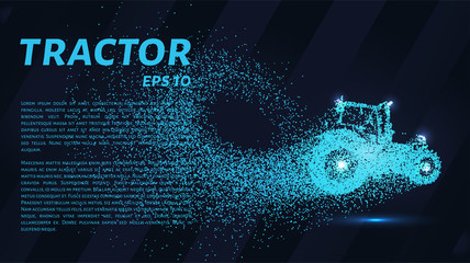 Tractor of the particles. The tractor consists of small dots and circles.