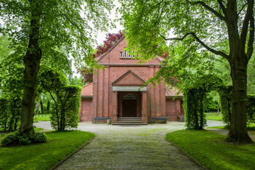 Fototapeta na wymiar The Ehrenfriedhof in Wilhelmshaven, Germany.