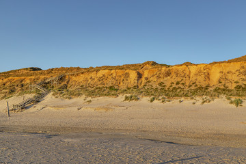 Stairs at Red Cliff at Sylt-Kampen at Sunset / Germany