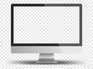 Fotobehang Computer monitor display with empty screen isolated on transparent background. © GLandStudio