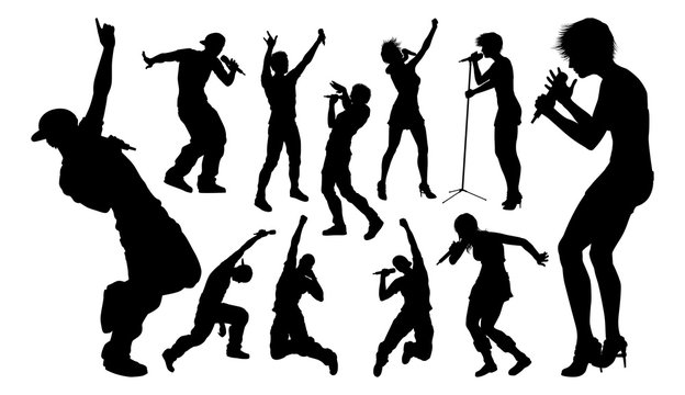 Singers Pop Country Rock Hiphop Star Silhouettes