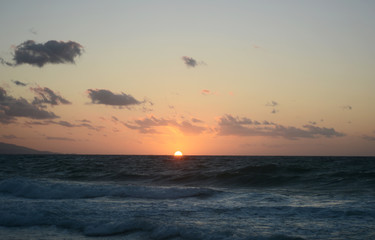 Fototapeta na wymiar sunset at sea, summer