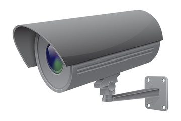 Security camera. Gray CCTV surveillance system