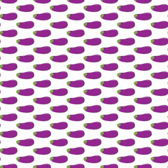 Vector pattern with purple eggplant