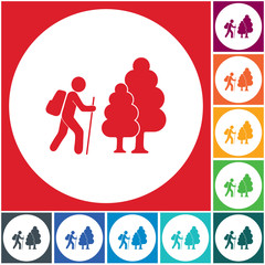 Hiking icon illustration