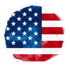 usa flag watercolor paint
