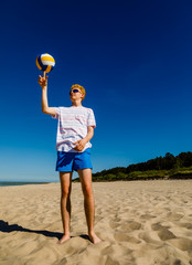Man playing volleyball