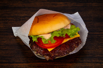 Tasty hot burger