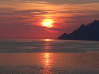 Naklejka premium Coucher de soleil Porto -Corse