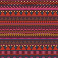 Colorful ethnic seamless pattern. Cute tribal background. Geometrical backdrop. Vector illustration.