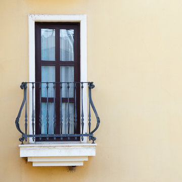 Window with a forged balcony