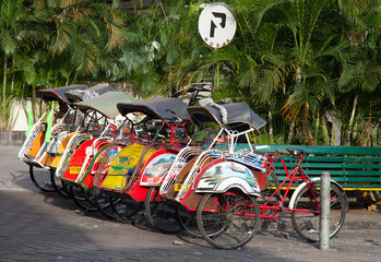 Bicycle rikshaw - obrazy, fototapety, plakaty