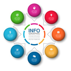 Vector infographic template for diagram, graph, presentation, chart, business concept with 8 options.