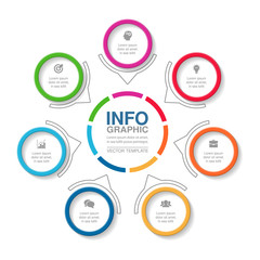 Vector infographic template for diagram, graph, presentation, chart, business concept with 7 options.