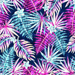 Seamless exotic pattern with abstract tropical plants. Vector modern design for paper, wallpaper, fabric, cover.