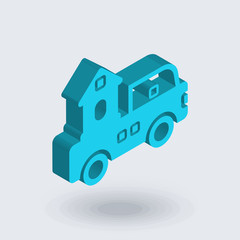 Trucks icon vector isolated on white background for your web and mobile app design, Trucks logo concept , isometric 3D icon