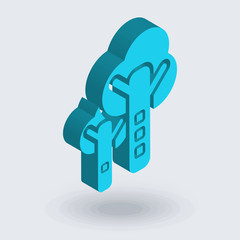 Trees icon vector isolated on white background for your web and mobile app design, Trees logo concept , isometric 3D icon