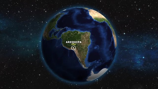 PERU AREQUIPA ZOOM IN FROM SPACE