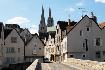 Ville de Chartres, Quartier historique, vieilles ruelles, Eure et Loir, France