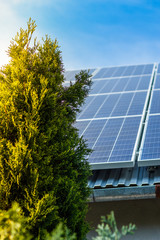 solar panels on the roof of a private home