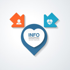 Vector infographic template for diagram, graph, presentation, chart, business concept with 2 options.