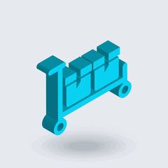 Packing icon vector sign and symbol isolated on white background, Packing logo concept , isometric 3D icon