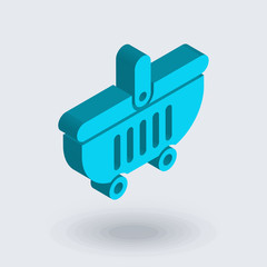 Online store icon vector sign and symbol isolated on white background, Online store logo concept , isometric 3D icon