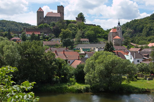 View of Hardegg with the castle in Lower Austria
