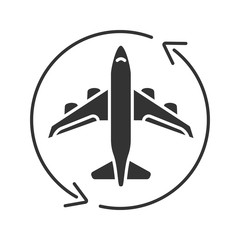 Flight transit glyph icon