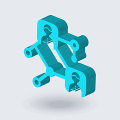 Connection icon vector sign and symbol isolated on white background, Connection logo concept , isometric 3D icon