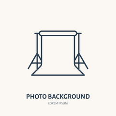 Background stand flat line icon. Photography equipment sign. Thin linear logo for photo studio. Photoshoot for documents.