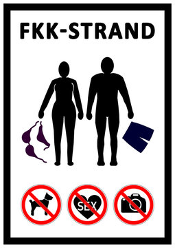 fkks4 FreiKoerperKulturSign fkks - ks347 kombi-schild - Hinweisschild - FKK-Strand - Verbotszeichen: Hunde / Sex / Fotografieren verboten - Plakat DIN A1 A2 A3 - Zeichen / Schild - xxl g6244