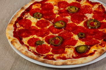 Pizza pepperoni sausages