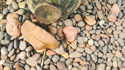 gravel stones different shape as floor texture background. Small rocks background texture, abstract stone texture pebbles.