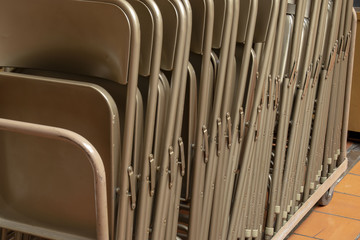 row of metal chairs