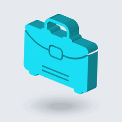 Suitcase icon vector sign and symbol isolated on white background, Suitcase logo concept , isometric 3D icon