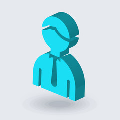 Worker icon vector sign and symbol isolated on white background, Worker logo concept , isometric 3D icon