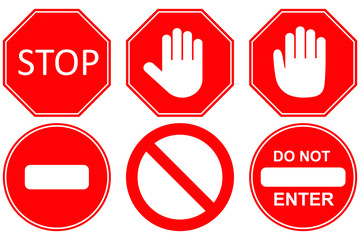Stop sign, vector set