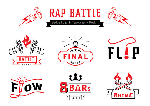 rap battle badge logo and typography design