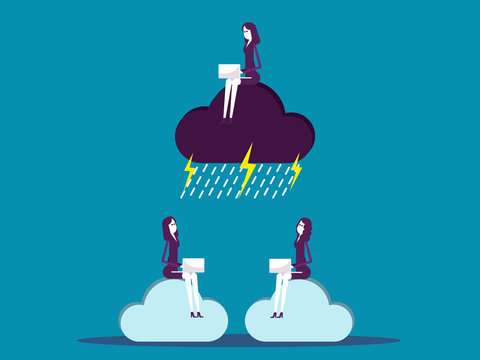 Exploitation, Business team competition. Vector illustration office worker business concept,  Teamwork, Working.