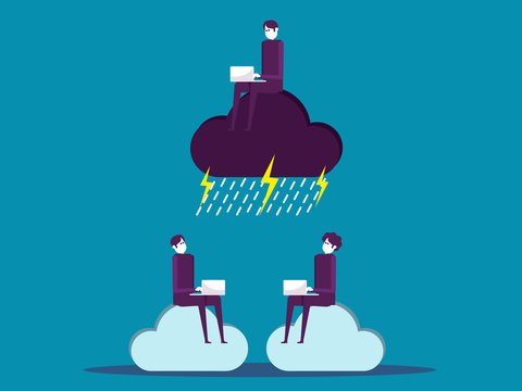 Exploitation, Business team competition. Vector illustration office worker business concept,  Teamwork, Working.