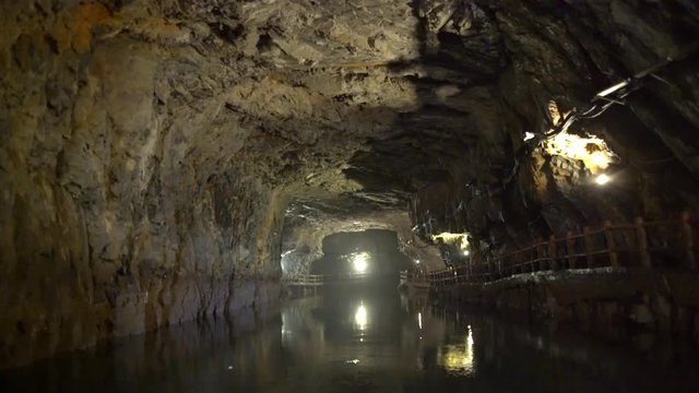 Interior view of the beautiful Beihai Tunnel, Nangan, Matsu, Taiwan