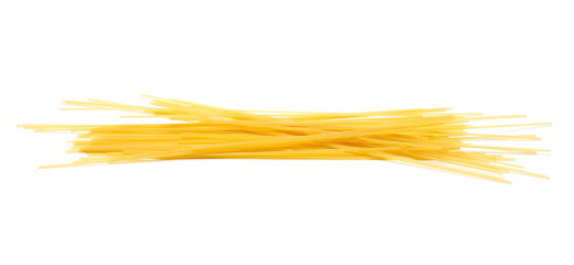 Spaghetti, yellow pasta isolated on white 