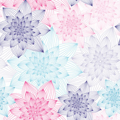 Seamless vector floral abstract calm colors pattern.