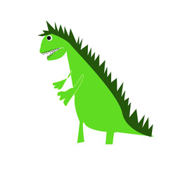 dinosauro su due zampe isolato su sfondo bianco