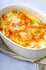 Roasted squash baked with heavy cream, thyme, white wine and parmesan cheese