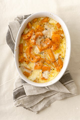 Roasted squash baked with heavy cream, thyme, white wine and parmesan cheese
