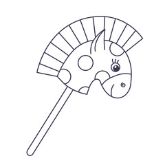 Horse toy doodle vector illustrtion
