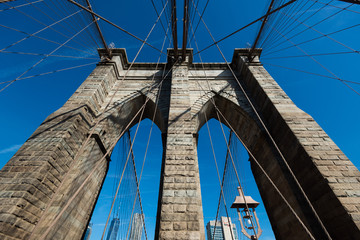 Naklejka premium Brooklyn Bridge Tower, Nowy Jork